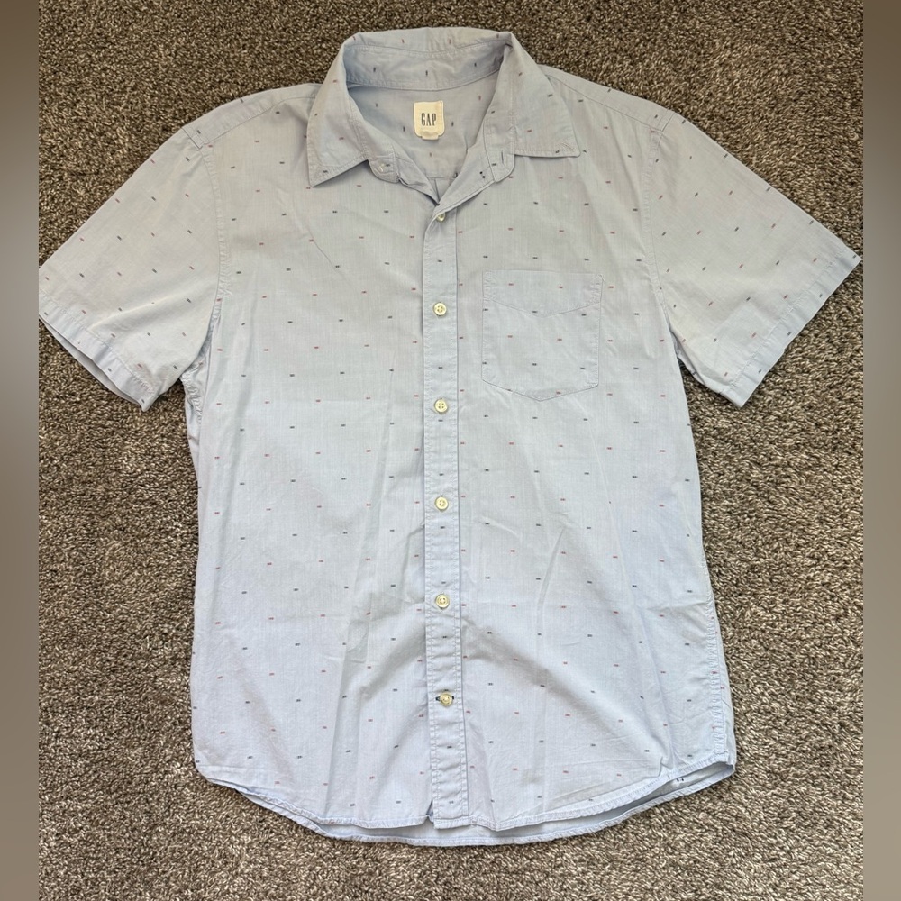 GAP Sky Blue Casual Button-Down Shirt